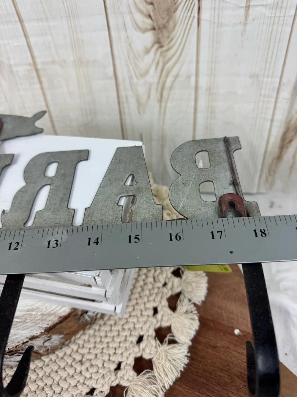 BARBECUE Metal Wall Hook Rack in Gray